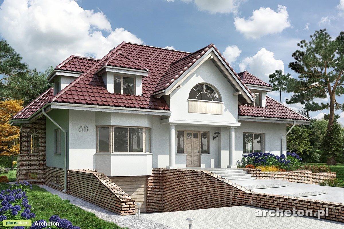 European Home Plan with Basement Garage and Dormers - 78609R