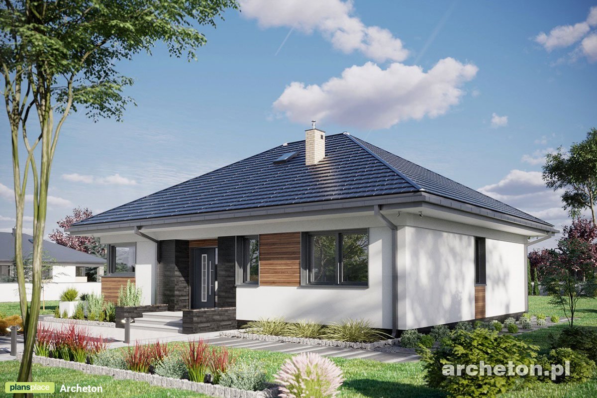 1-Story European Hip Roof House Plan with 3 Bedrooms - 42190R