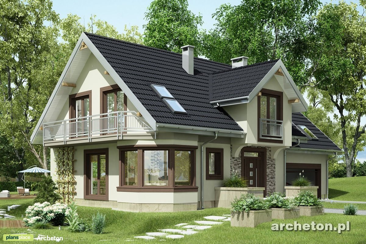 House Plan with Master Bedroom above 2-Car Garage
