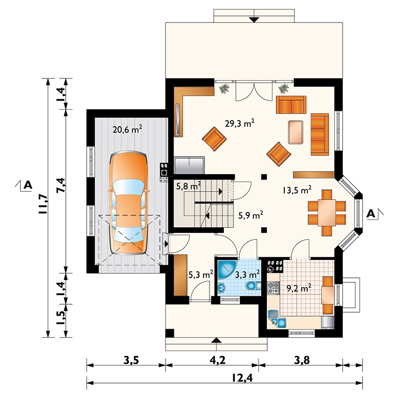 2-Story Floor Plan with Large Laundry in Basement and Garage - 95394R - 3