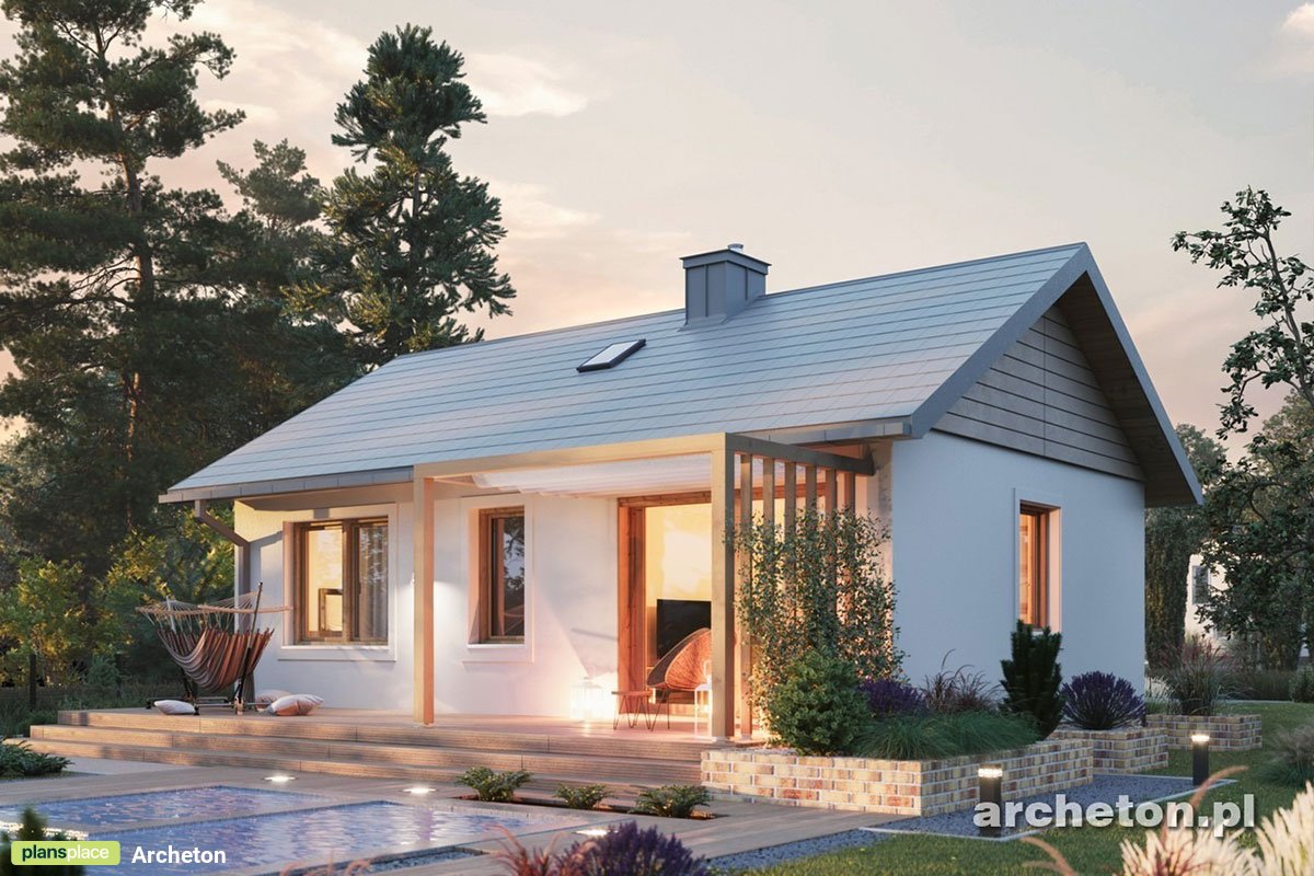 600 Sq Ft Small House Plan with Gable Roof and 2 Bedrooms - 56397R