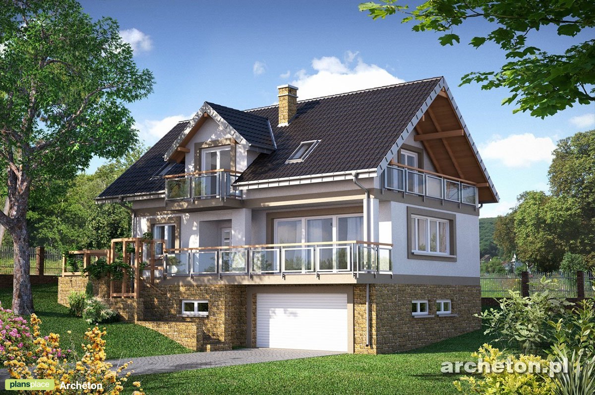 Sloped Lot House Plan with Walkout Basement and Garage