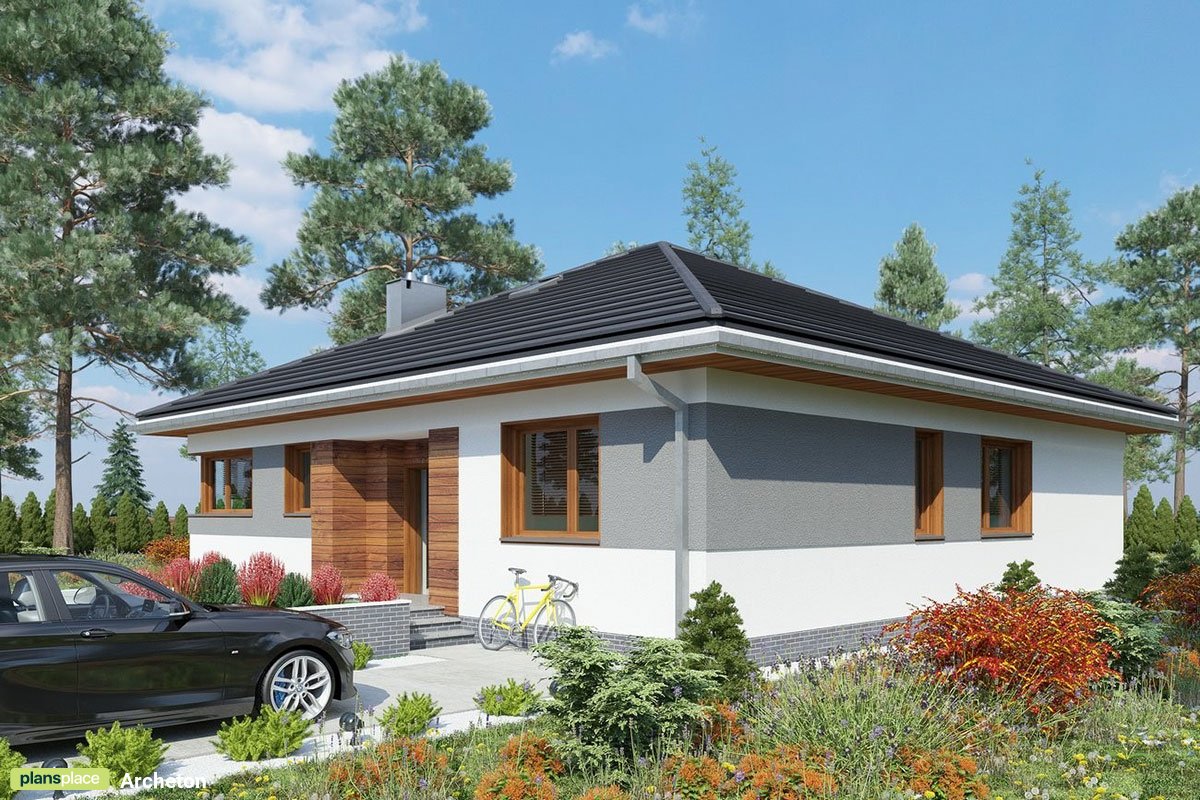 One Level Bungalow Floor Plan with Open Floor Plan and 4 Beds - 80233R