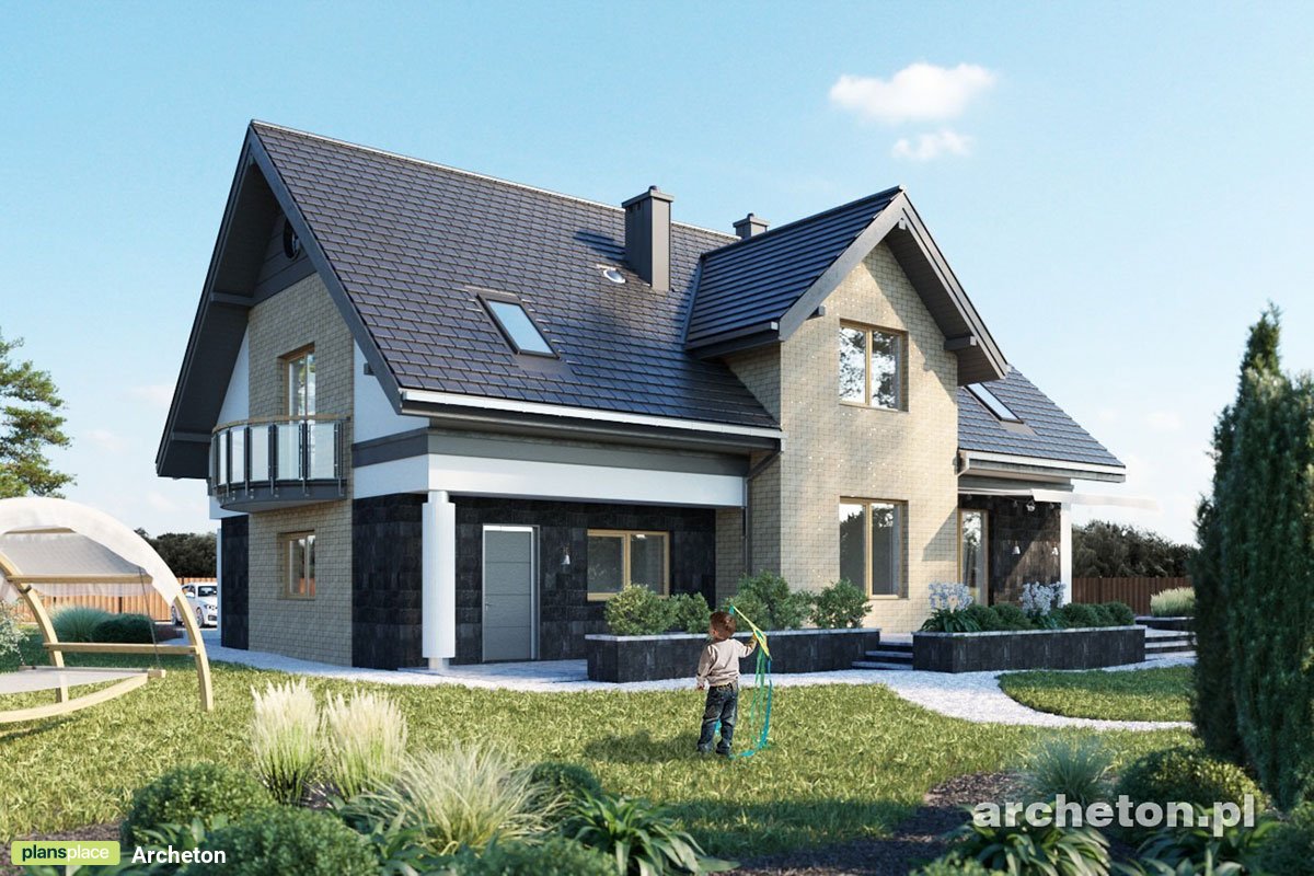 2300 Sq Ft House Plan with Four Gables and 3 Rounded Balconies - 18320R - 3