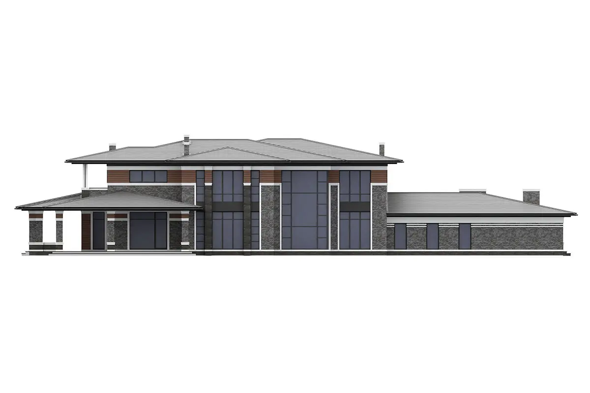 House Plan: 6373 ft², 2 Stories, 5 Beds, Home Office, 5 Baths, Open Floor Plan, 3-Car Garage