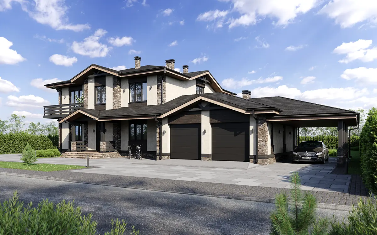 House Plan: 3139 ft², 2 Stories, 4 Beds, Home Office, 3 Baths, Open Floor Plan, Carport