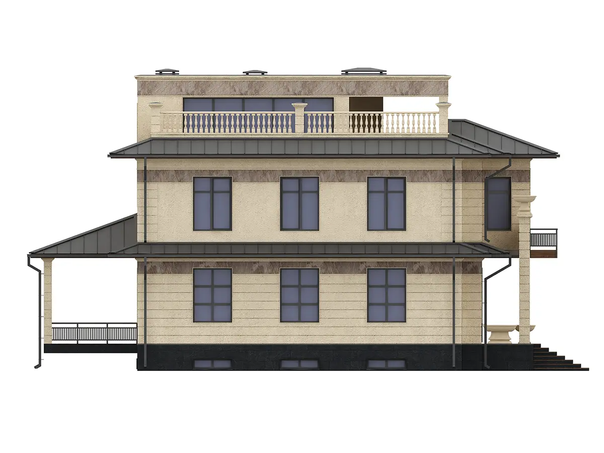 House Plan: 3766 ft², 3 Stories + Basement, 6 Beds, Home Office, 4.5 Baths