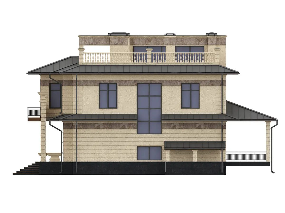 House Plan: 3766 ft², 3 Stories + Basement, 6 Beds, Home Office, 4.5 Baths