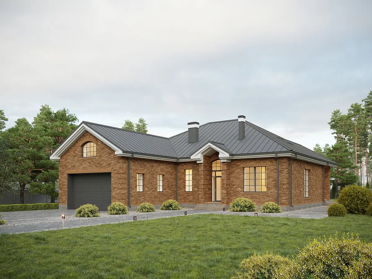 House Plan: 2645 ft², 1.5 Stories, 3 Beds, 3.5 Baths, Open Floor Plan, 2-Car Garage
