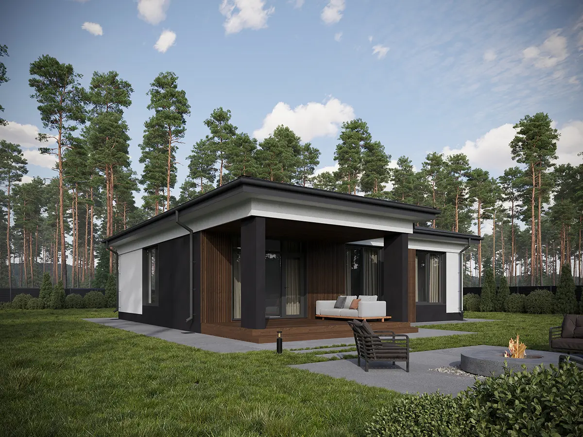 House Plan: 1033 ft², 1 Story, 3 Beds, 1 Baths, Open Floor Plan