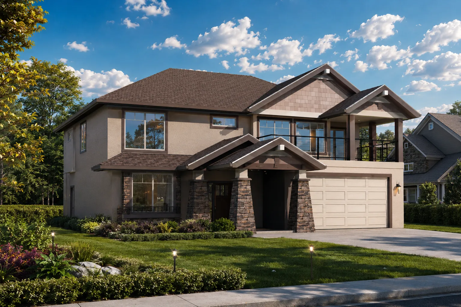 2-Story House Plan 2664 ft²: 5 Beds, Home Office, 4 Baths, Open Floor Plan, 2-Car Garage