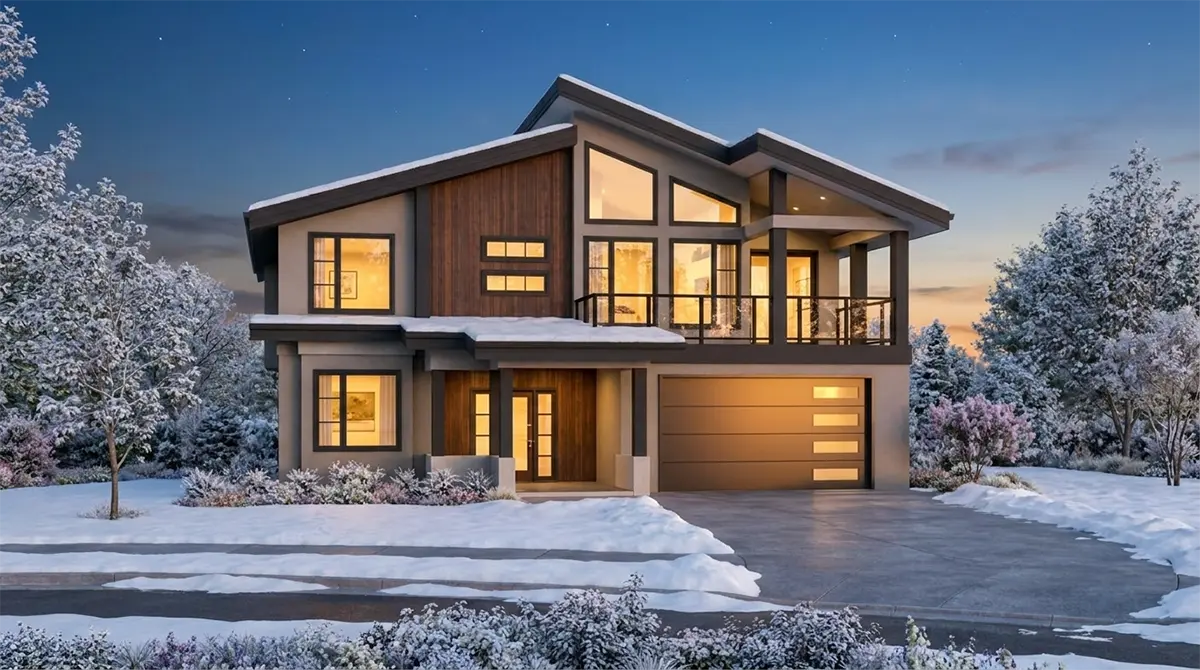 2-Story House Plan 2782 ft²: 5 Beds, Home Office, 4 Baths, Open Floor Plan, 2-Car Garage
