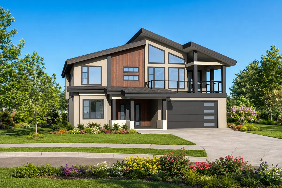 2-Story House Plan 2782 ft²: 5 Beds, Home Office, 4 Baths, Open Floor Plan, 2-Car Garage