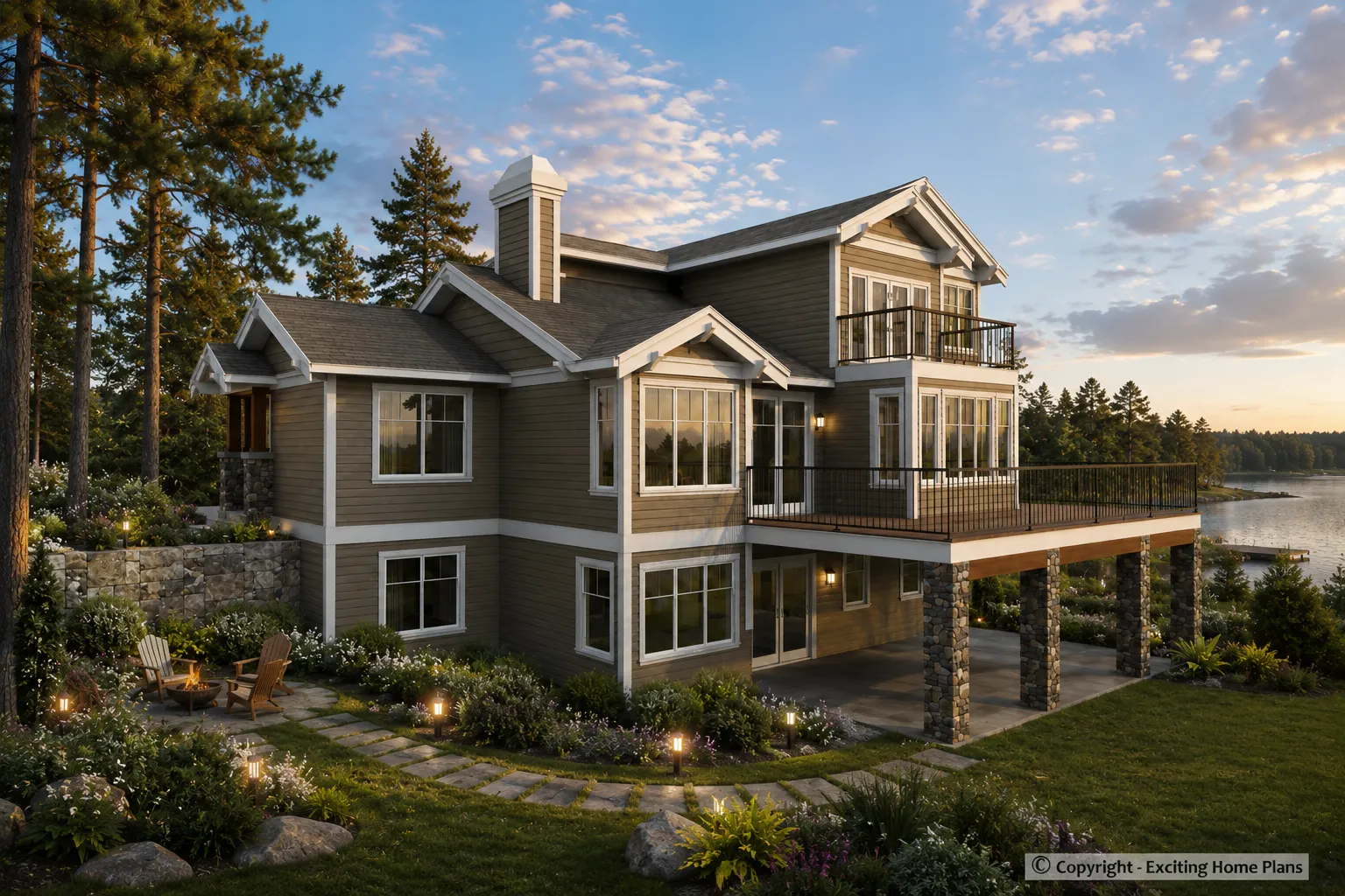 2-Story House Plan with Basement 2468 ft²: 5 Beds, Home Office, 3.5 Baths, Open Floor Plan, 2-Car Garage