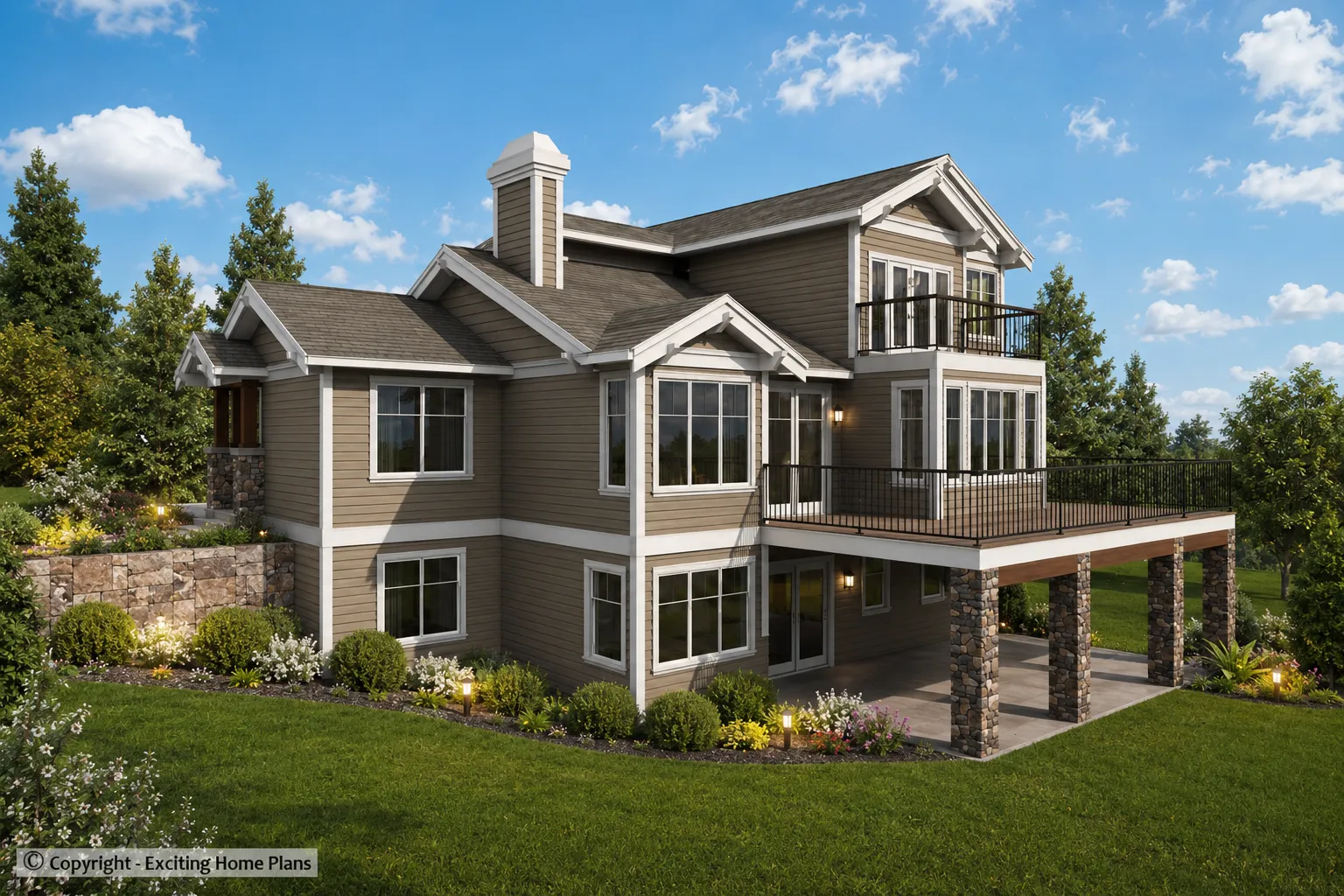 2-Story House Plan with Basement 2468 ft²: 5 Beds, Home Office, 3.5 Baths, Open Floor Plan, 2-Car Garage