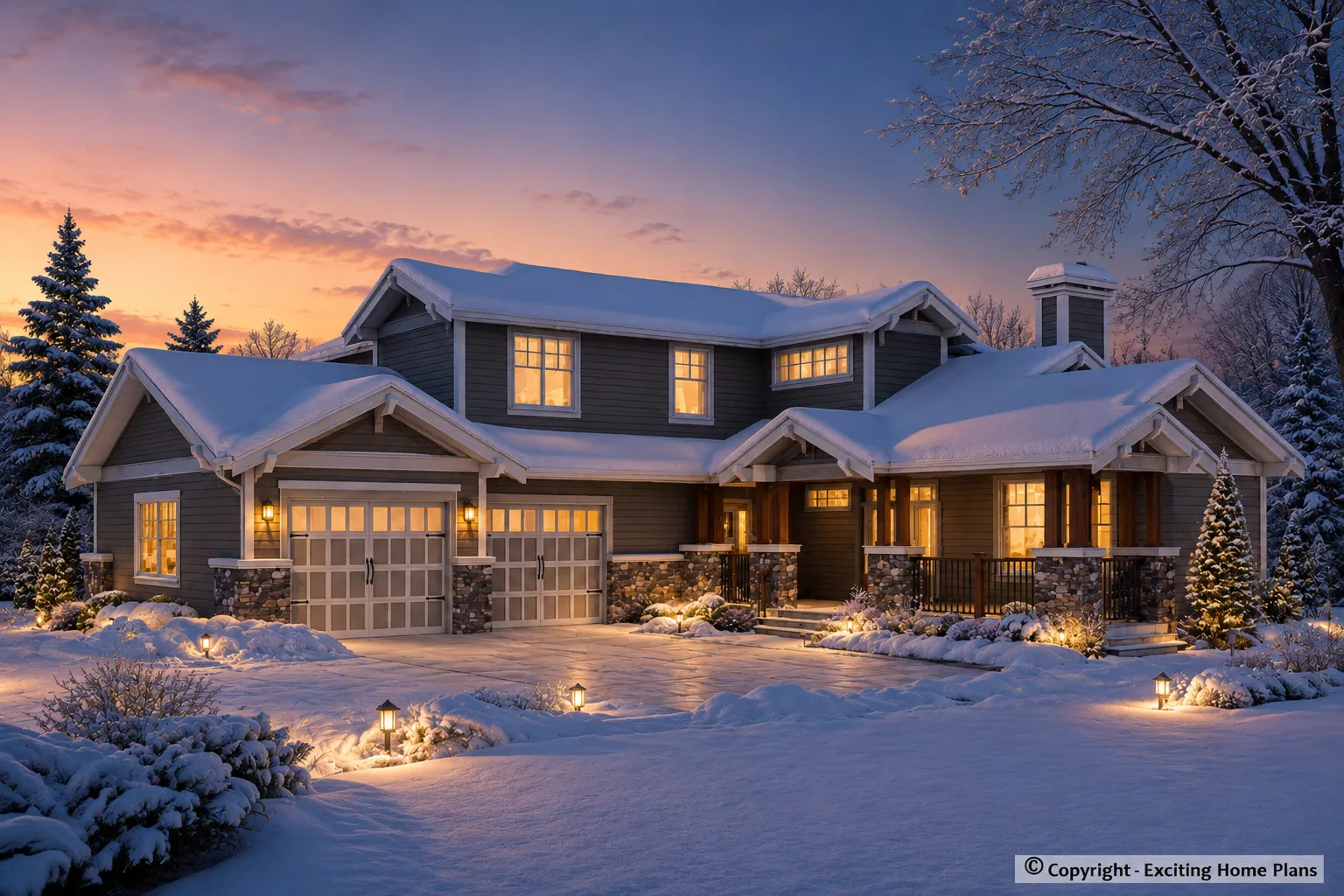 2-Story House Plan with Basement 2468 ft²: 5 Beds, Home Office, 3.5 Baths, Open Floor Plan, 2-Car Garage