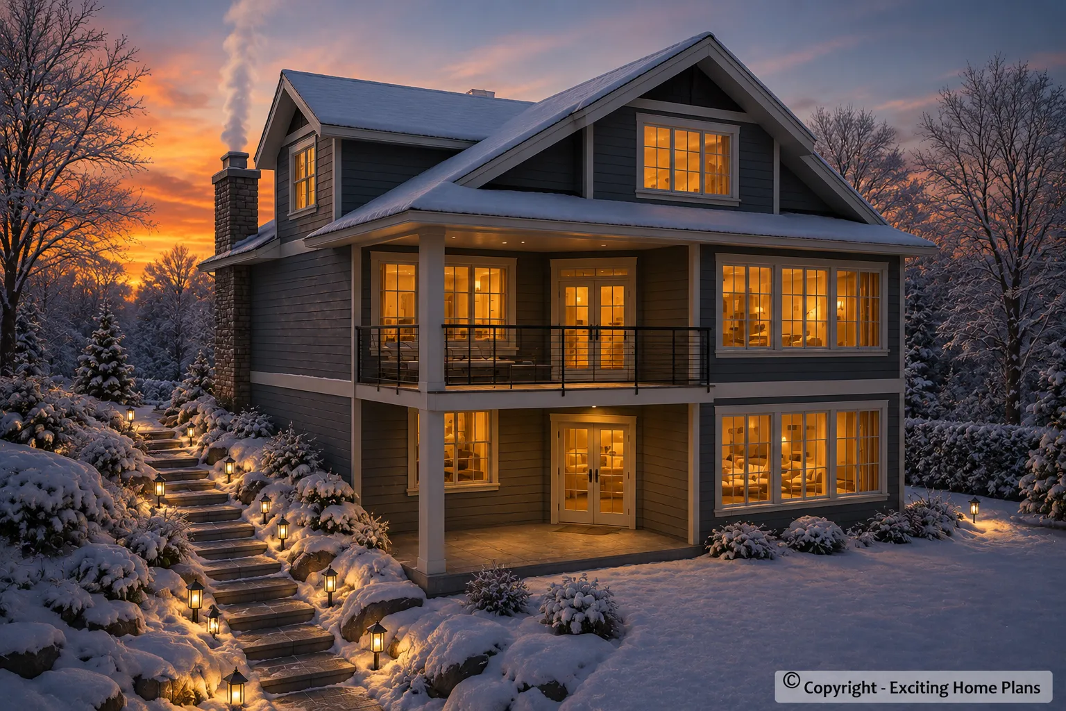 1.5-Story House Plan with Basement 2240 ft²: 3 Beds, 4 Baths, Open Floor Plan, 2-Car Garage