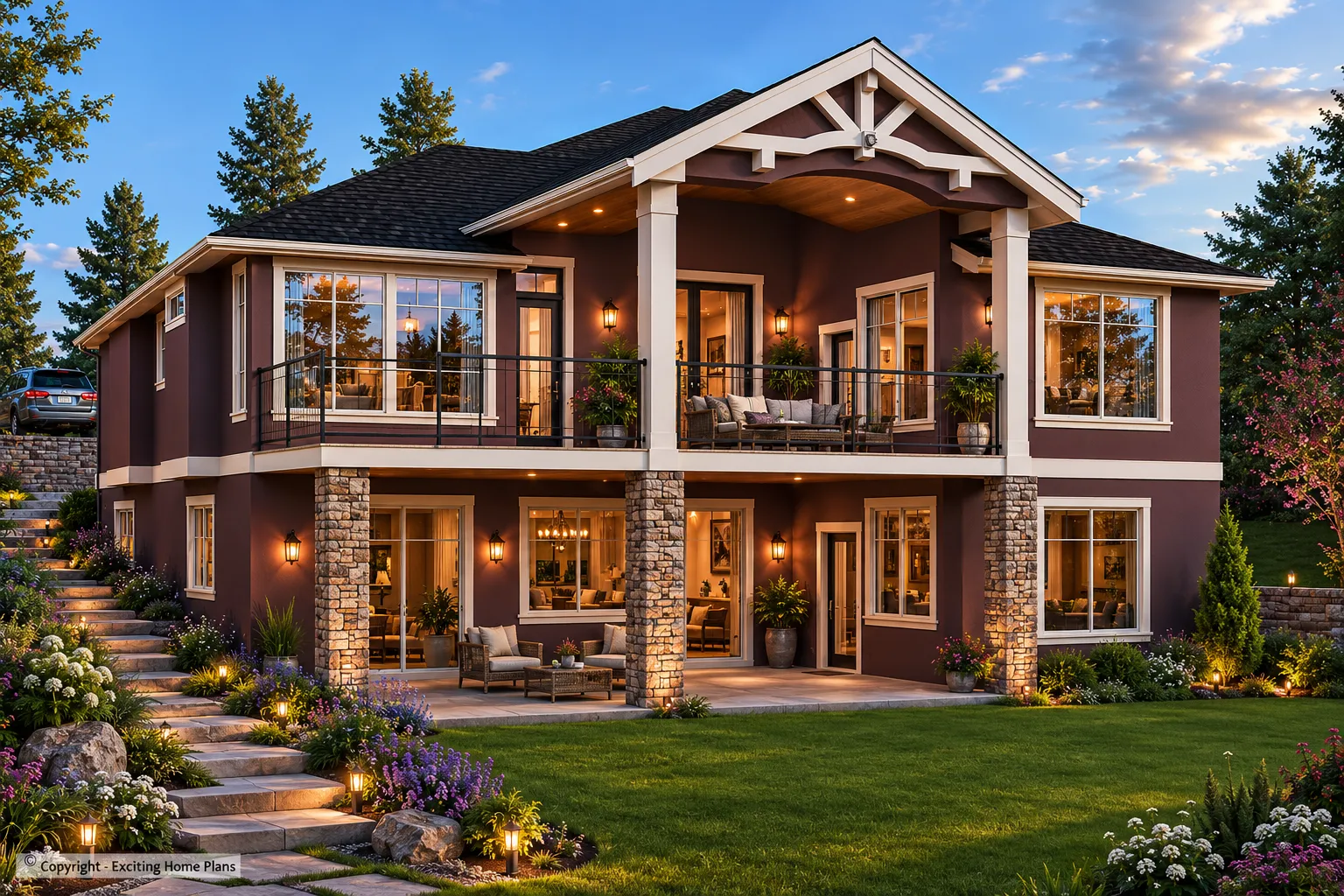 1-Story House Plan with Basement 1813 ft²: 4 Beds, Home Office, 4 Baths, Open Floor Plan, 2-Car Garage