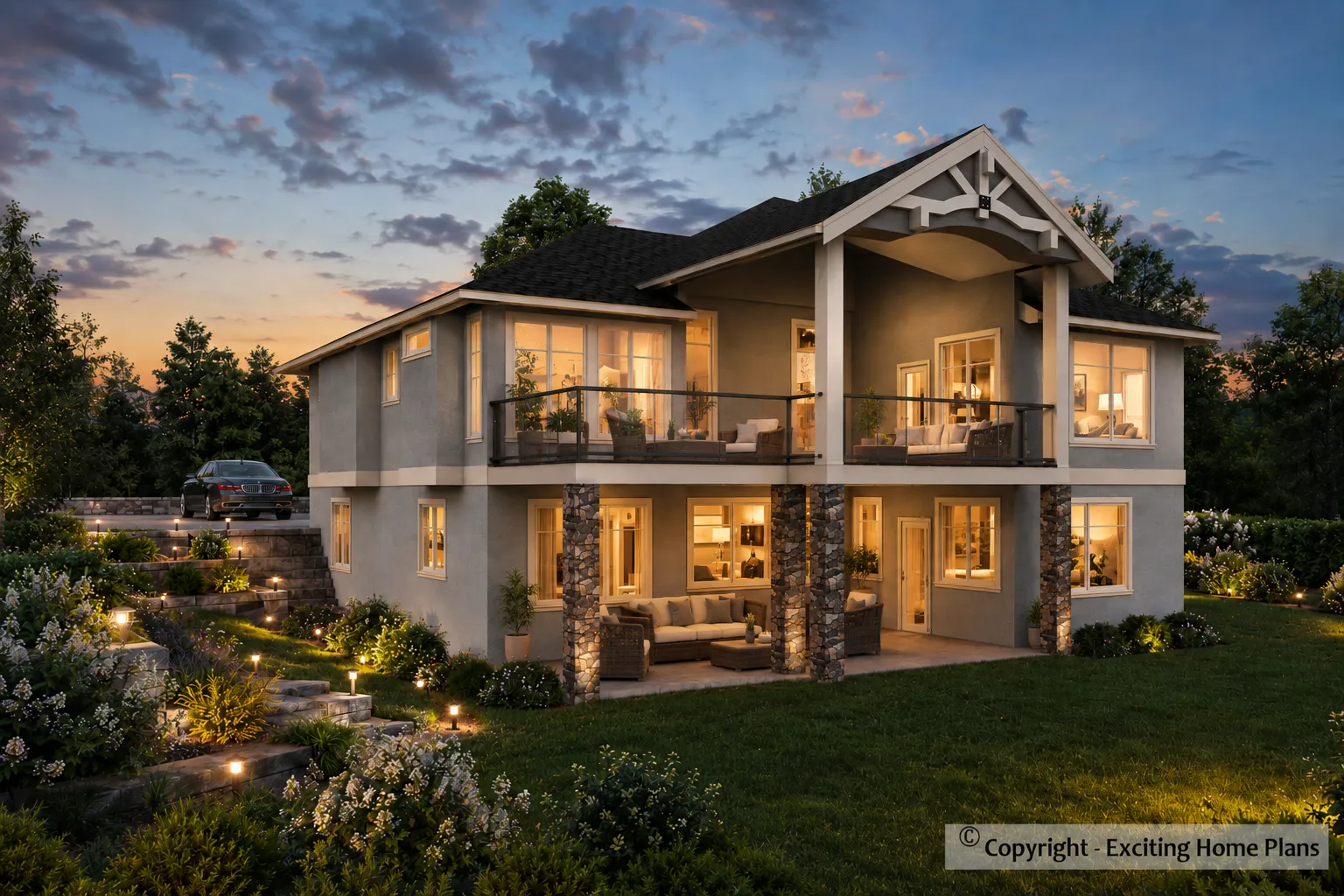 1-Story House Plan with Basement 1813 ft²: 4 Beds, Home Office, 4 Baths, Open Floor Plan, 2-Car Garage