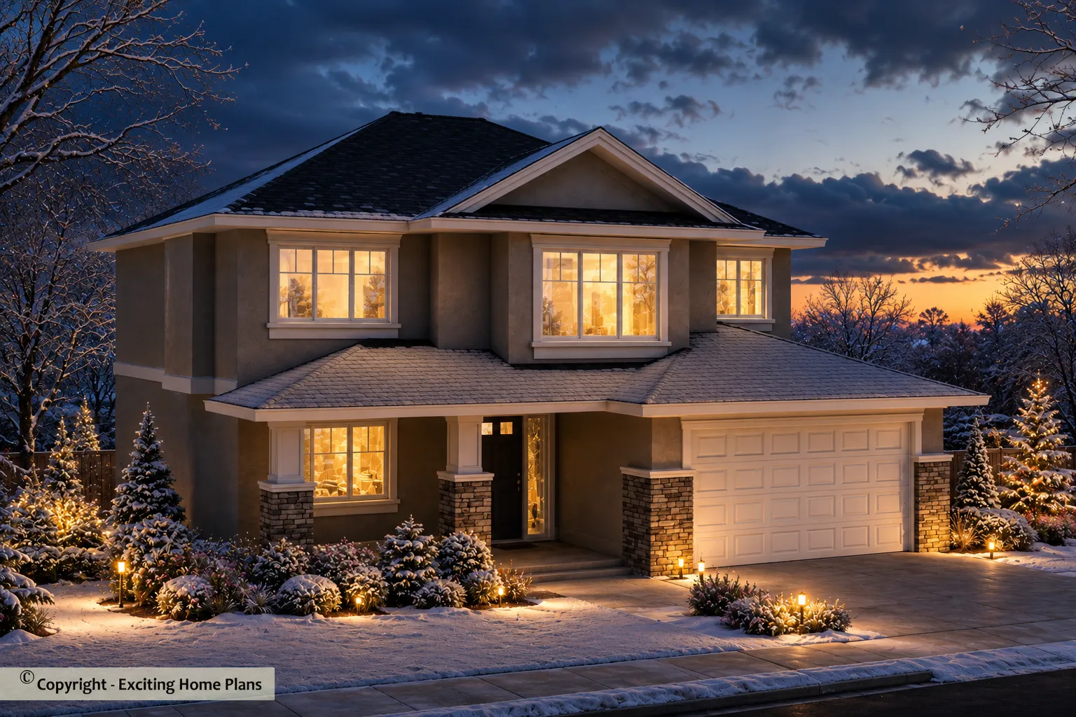 2-Story House Plan 2427 ft²: 5 Beds, 3 Baths, Open Floor Plan, 2-Car Garage
