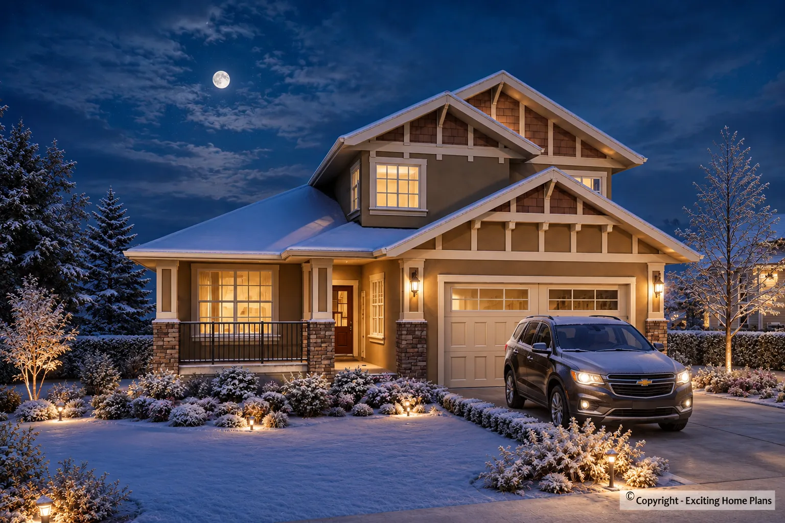 2-Story House Plan with Basement 2244 ft²: 5 Beds, Home Office, 4 Baths, Open Floor Plan, 2-Car Garage