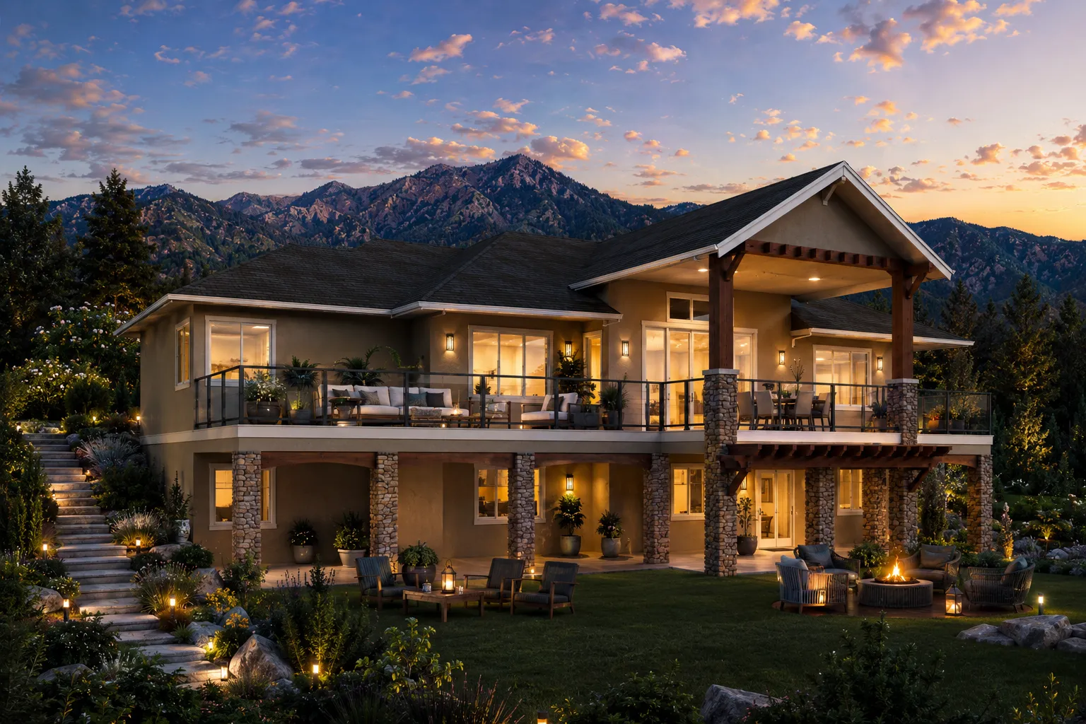 1-Story House Plan with Basement 2308 ft²: 4 Beds, 3.5 Baths, Open Floor Plan, 3-Car Garage