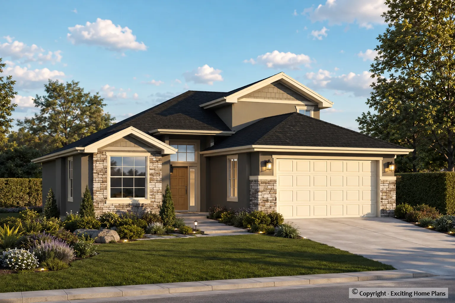2-Story House Plan 2509 ft²: 3 Beds, Home Office, 3 Baths, Open Floor Plan, 2-Car Garage