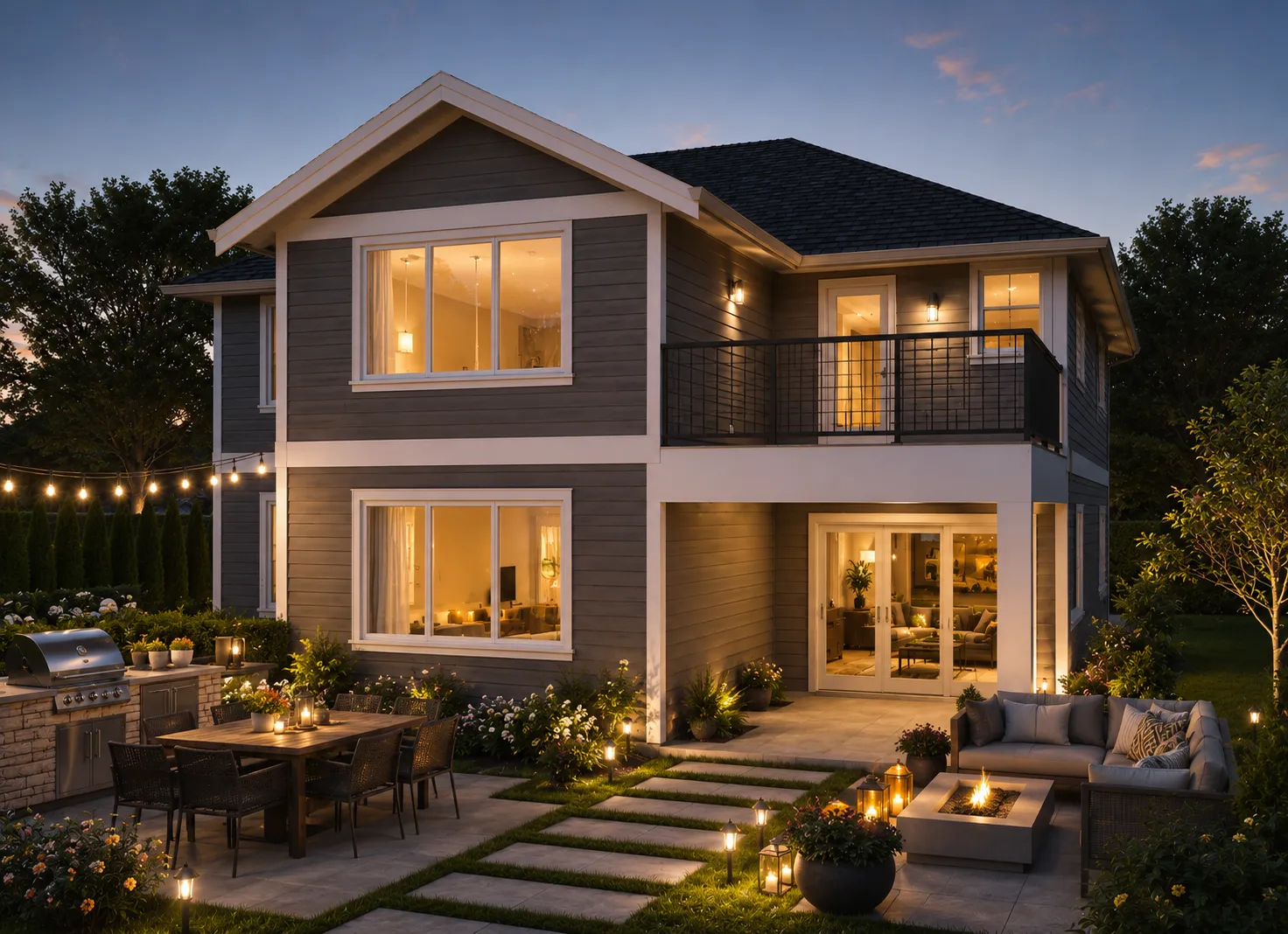 2-Story House Plan 2491 ft²: 4 Beds, Home Office, 3 Baths, Open Floor Plan, 2-Car Garage
