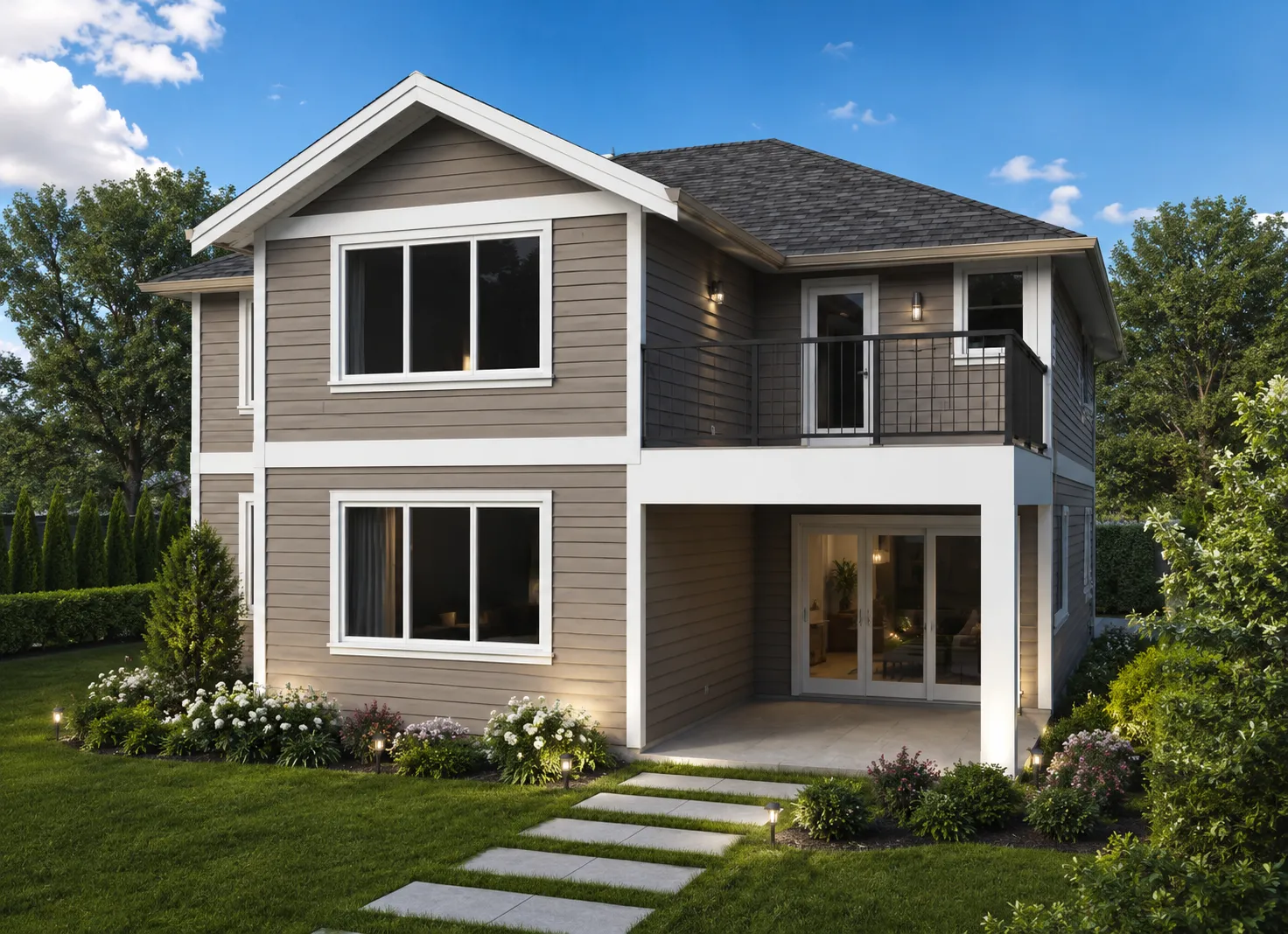 2-Story House Plan 2491 ft²: 4 Beds, Home Office, 3 Baths, Open Floor Plan, 2-Car Garage