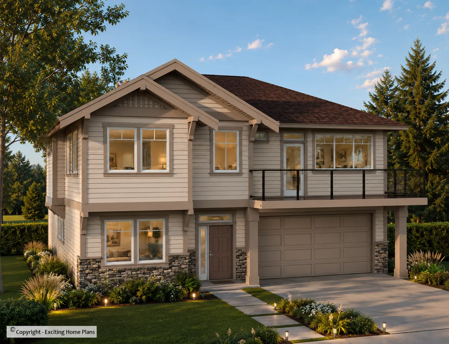 2-Story House Plan 2238 ft²: 4 Beds, 3 Baths, Open Floor Plan, 2-Car Garage