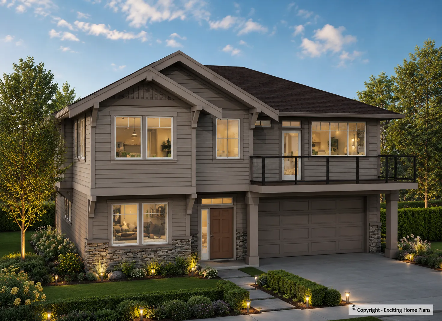 2-Story House Plan 2238 ft²: 4 Beds, 3 Baths, Open Floor Plan, 2-Car Garage