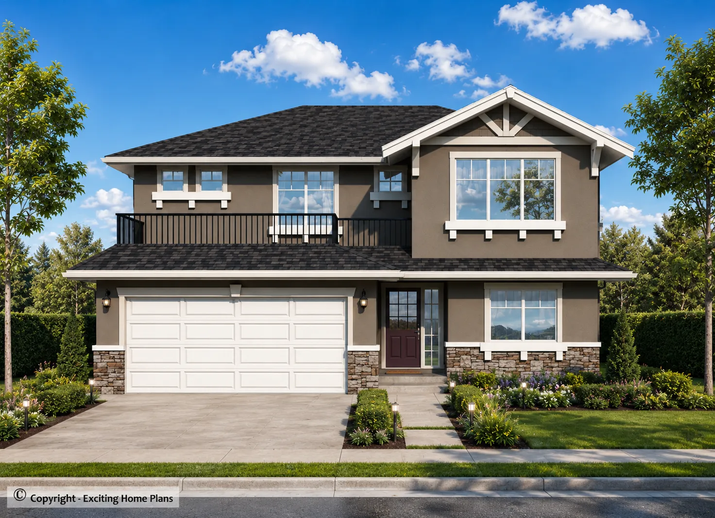 2-Story House Plan 2144 ft²: 3 Beds, 3 Baths, 2-Car Garage