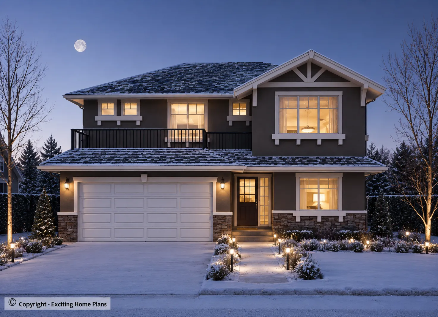 2-Story House Plan 2144 ft²: 3 Beds, 3 Baths, 2-Car Garage