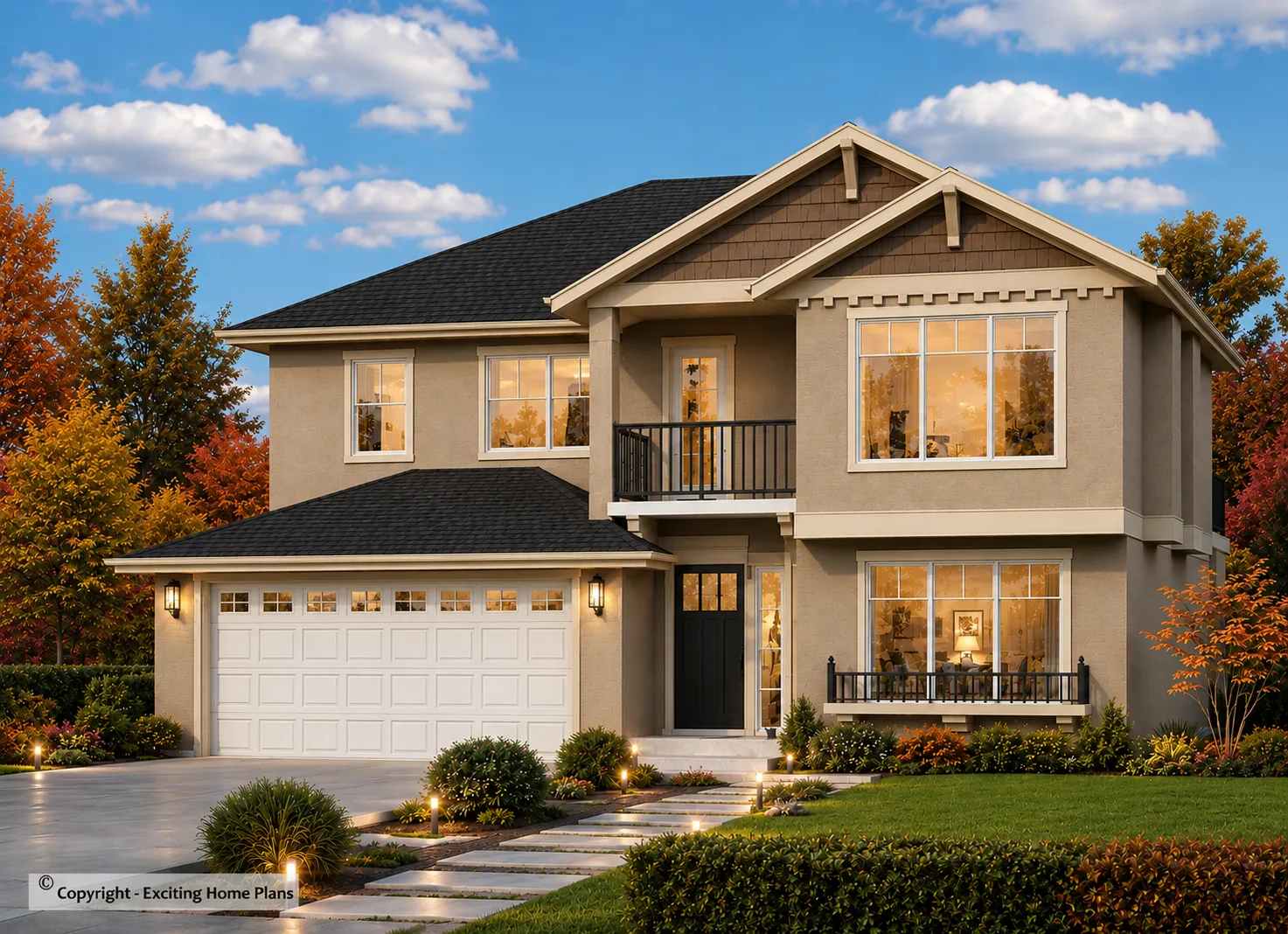 2-Story House Plan 2347 ft²: 4 Beds, 3 Baths, Open Floor Plan, 2-Car Garage