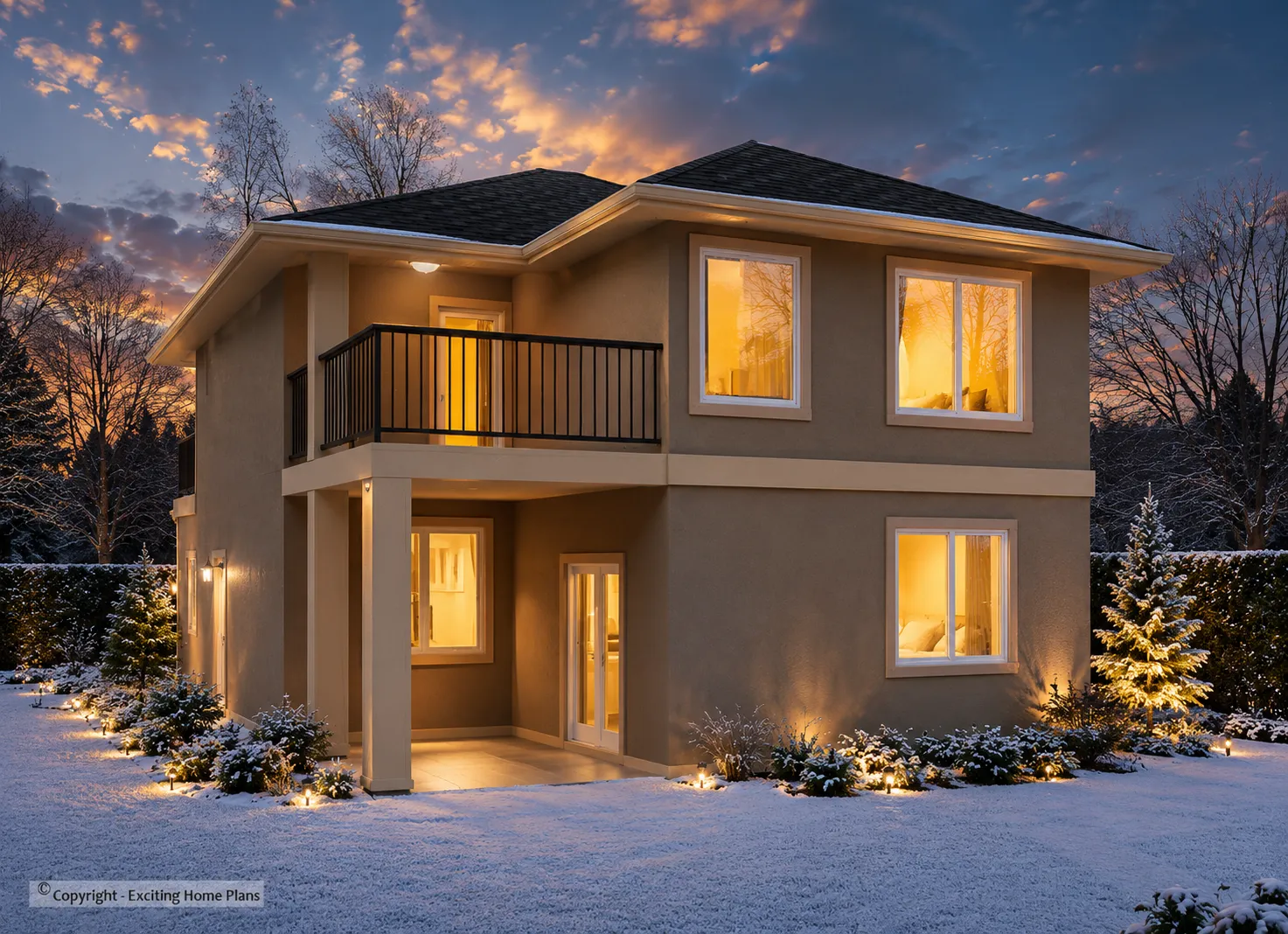 2-Story House Plan 2209 ft²: 4 Beds, Home Office, 3 Baths, Open Floor Plan, 2-Car Garage