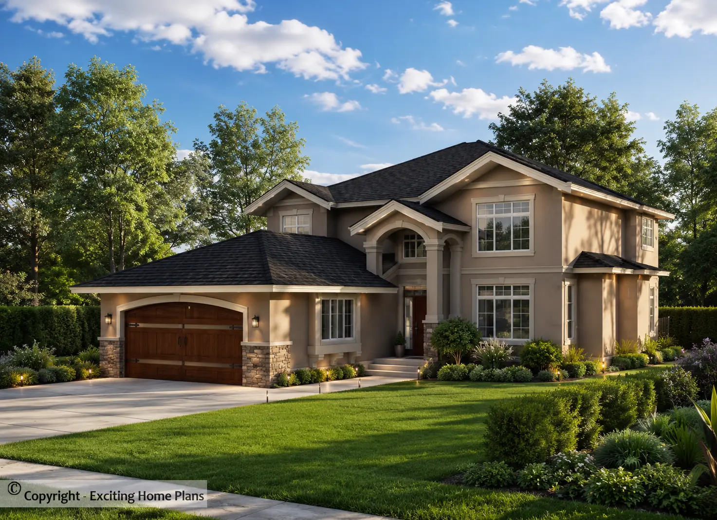 2-Story House Plan with Basement 2370 ft²: 5 Beds, 3.5 Baths, Open Floor Plan, 2-Car Garage