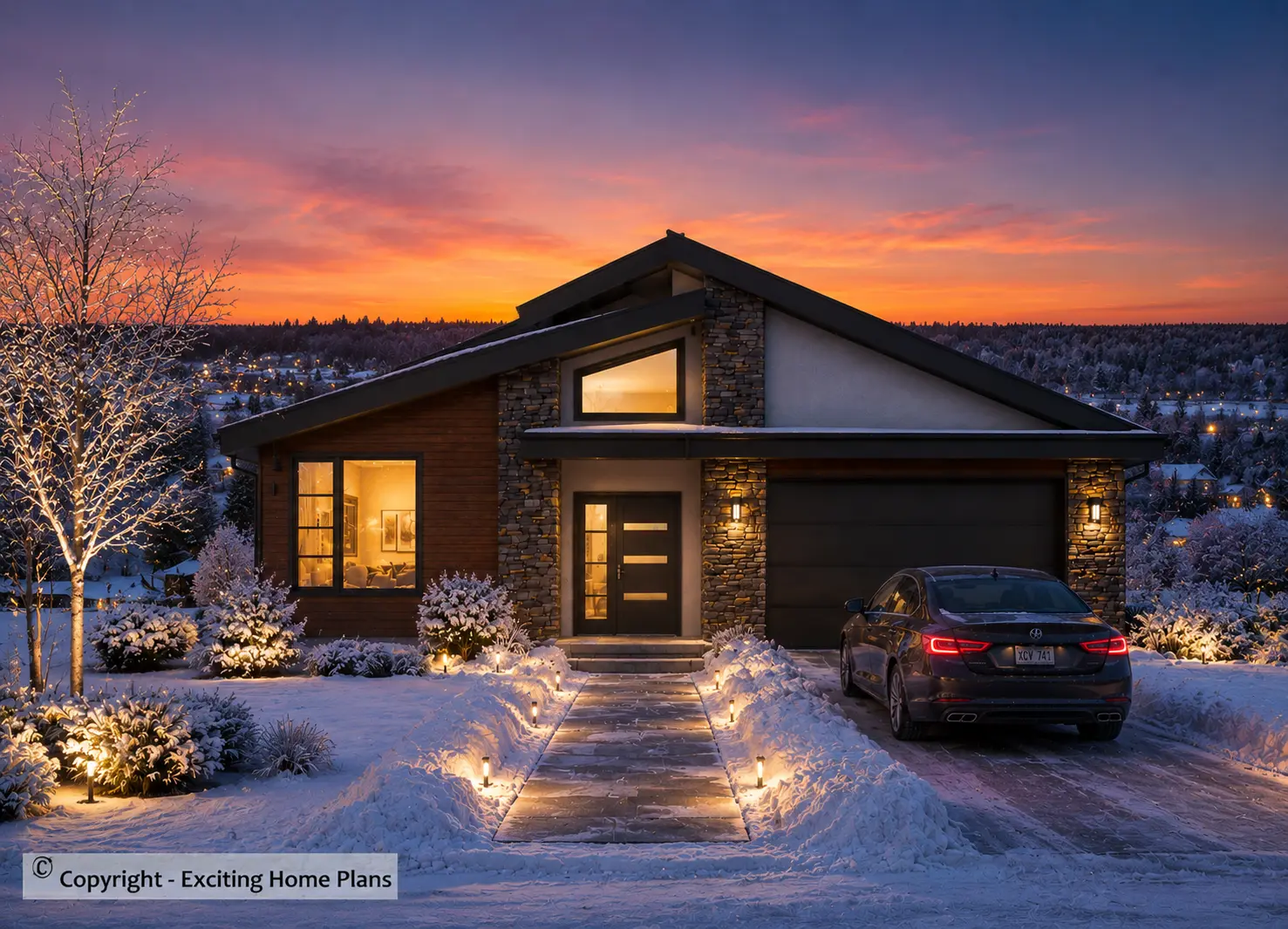 1-Story House Plan with Basement 1492 ft²: 5 Beds, 3 Baths, Open Floor Plan, 2-Car Garage