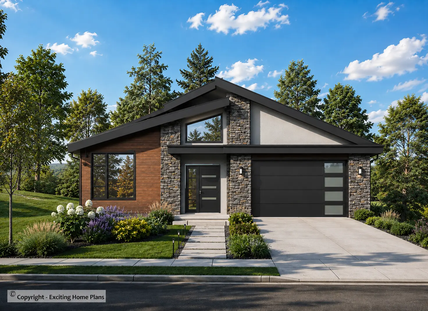 1-Story House Plan with Basement 1492 ft²: 5 Beds, 3 Baths, Open Floor Plan, 2-Car Garage