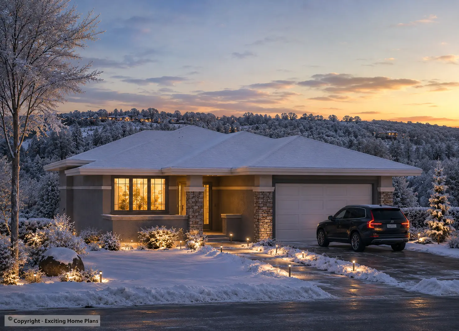 1-Story House Plan with Basement 1700 ft²: 5 Beds, 3 Baths, Open Floor Plan, 2-Car Garage