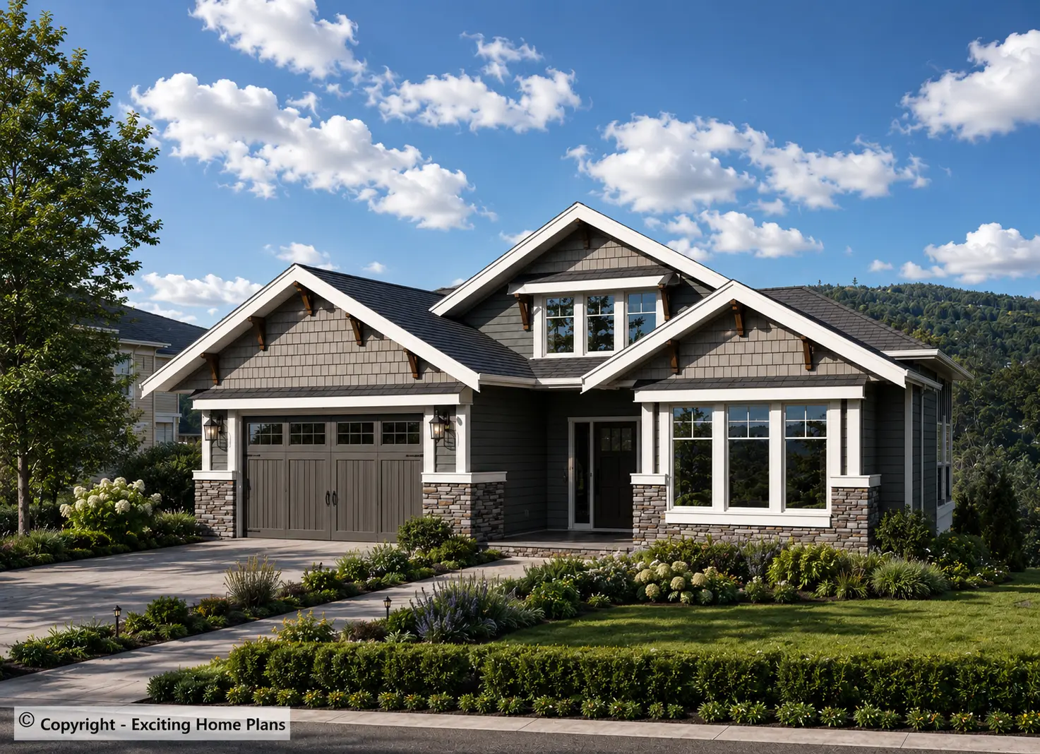 1-Story House Plan with Basement 1649 ft²: 4 Beds, 3 Baths, Open Floor Plan, 2-Car Garage