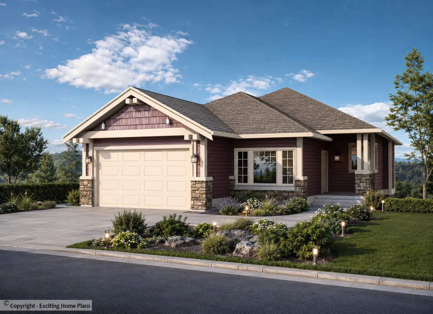 1-Story House Plan with Basement 1556 ft²: 5 Beds, 3 Baths, Open Floor Plan, 2-Car Garage