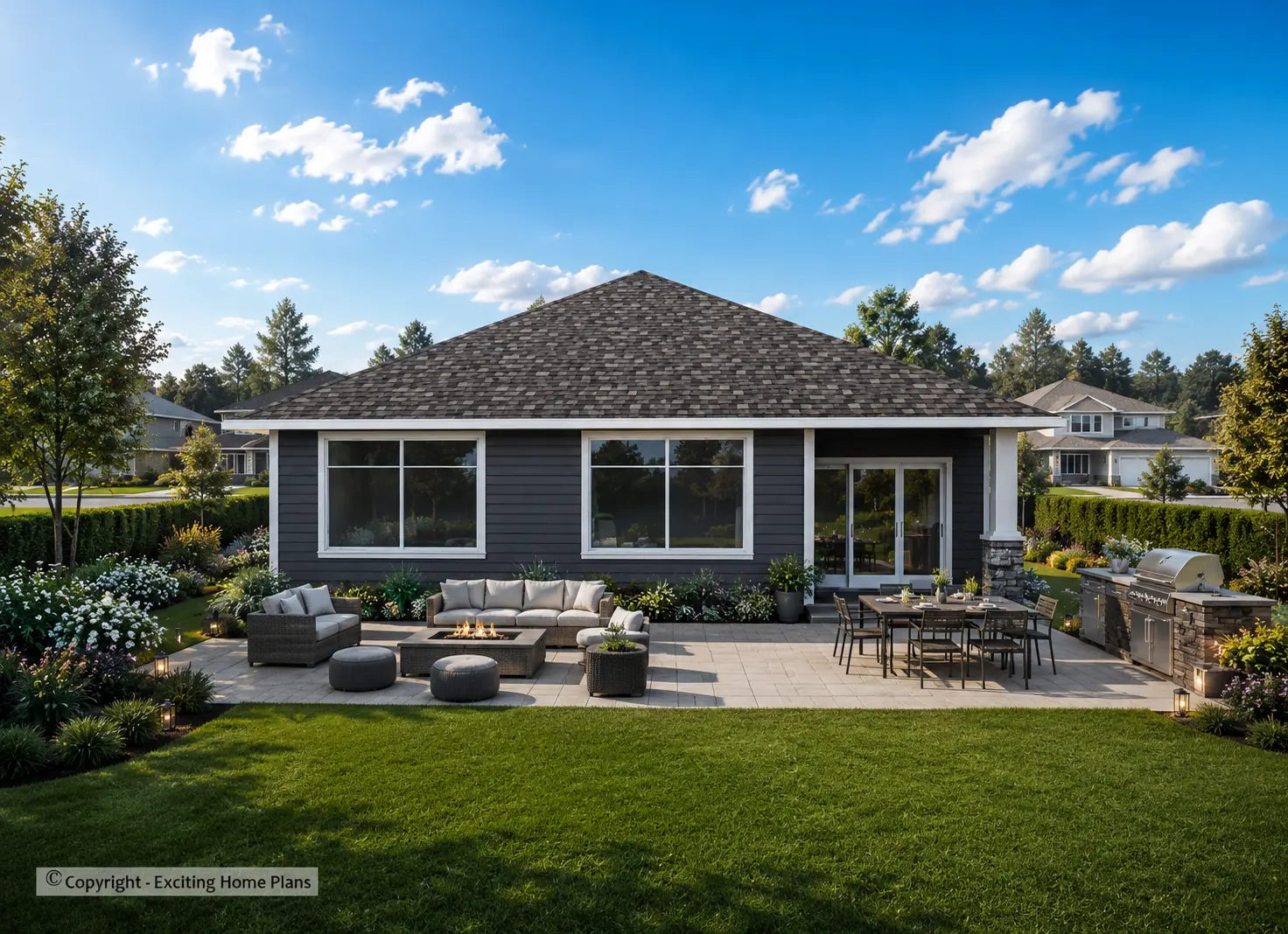 1-Story House Plan 1577 ft²: 2 Beds, 2 Baths, Open Floor Plan, 2-Car Garage