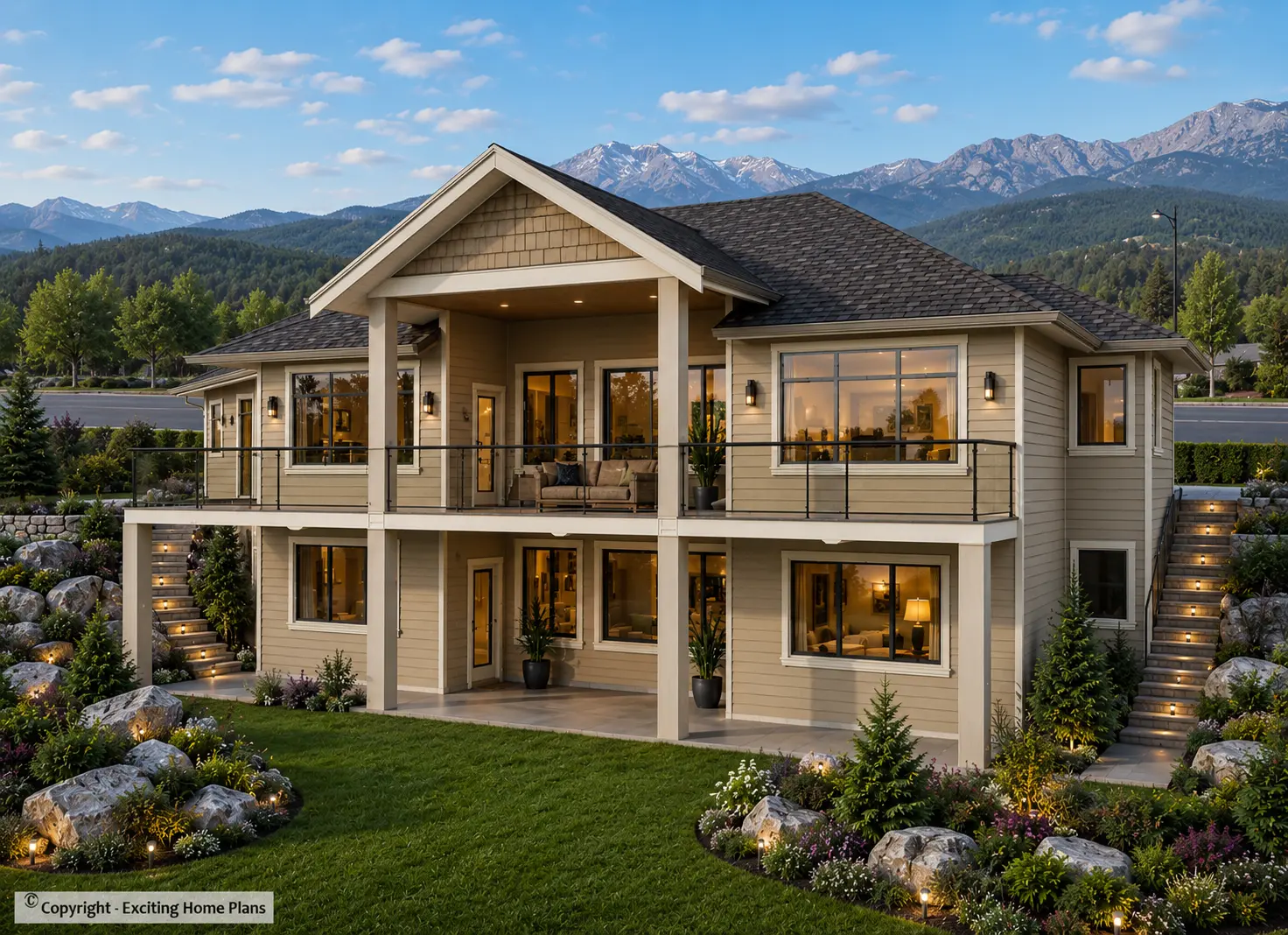 1-Story House Plan with Basement 1745 ft²: 3 Beds, Home Office, 3 Baths, 2-Car Garage