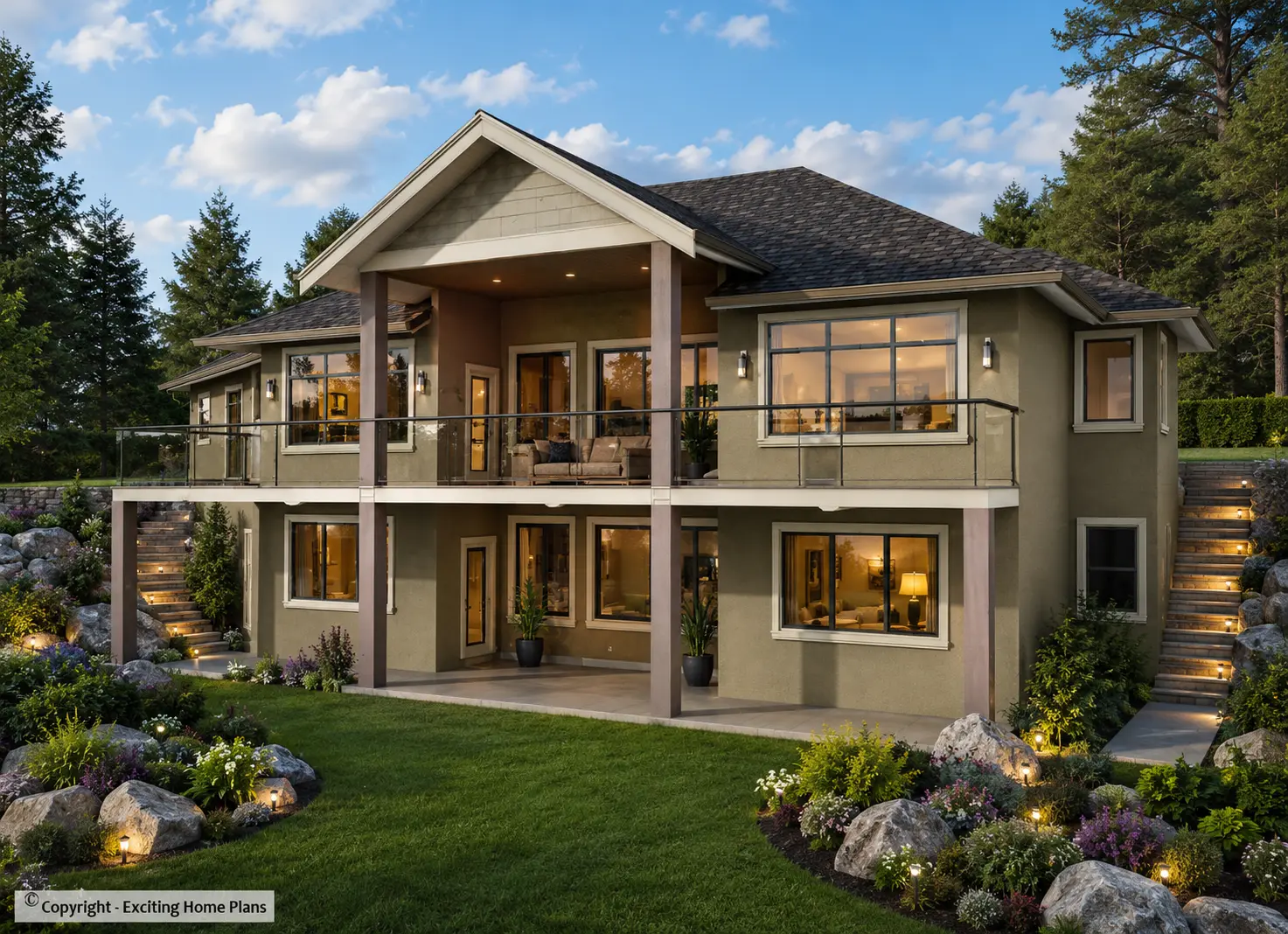 1-Story House Plan with Basement 1745 ft²: 3 Beds, Home Office, 3 Baths, 2-Car Garage