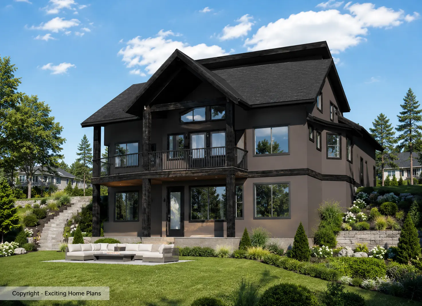 1.5-Story House Plan with Basement 2189 ft²: 4 Beds, Home Office, 3.5 Baths, Open Floor Plan, 2-Car Garage