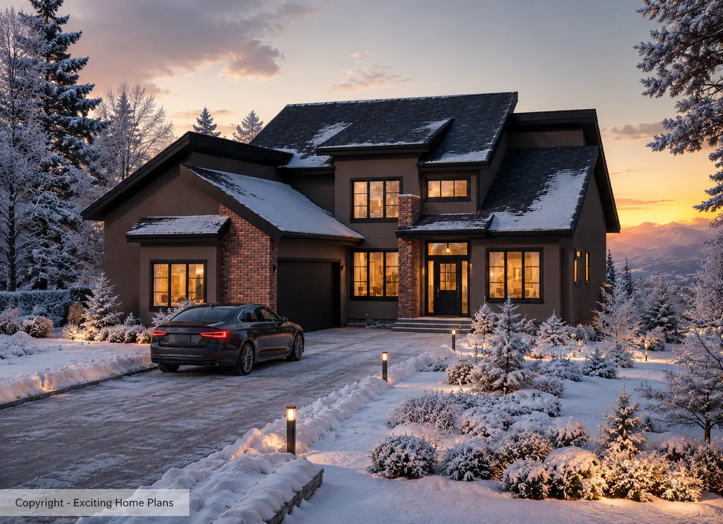 1.5-Story House Plan with Basement 2189 ft²: 4 Beds, Home Office, 3.5 Baths, Open Floor Plan, 2-Car Garage