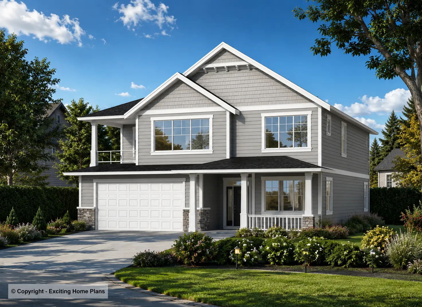 2-Story House Plan 2797 ft²: 5 Beds, 3 Baths, Open Floor Plan, 2-Car Garage