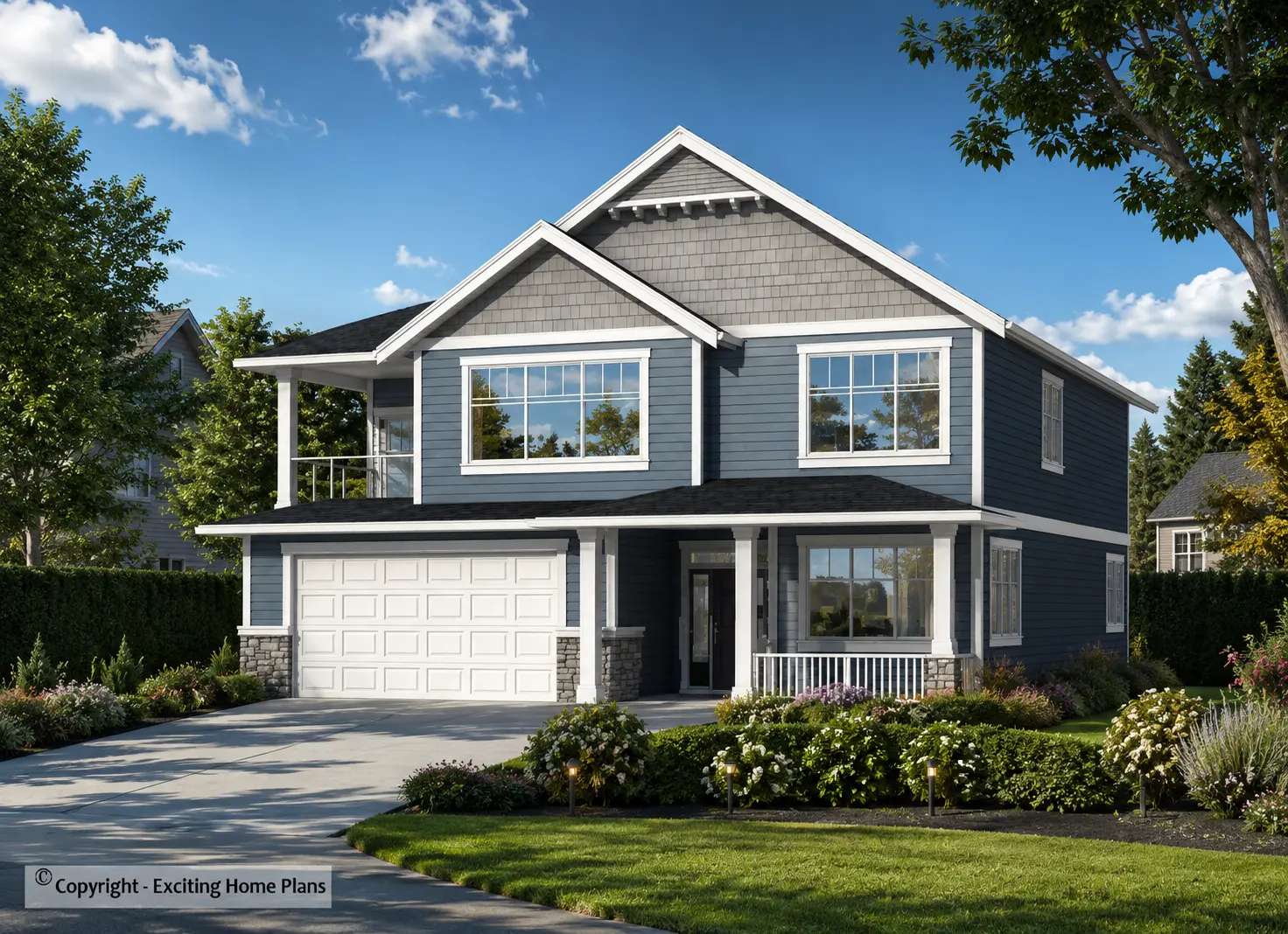 2-Story House Plan 2797 ft²: 5 Beds, 3 Baths, Open Floor Plan, 2-Car Garage