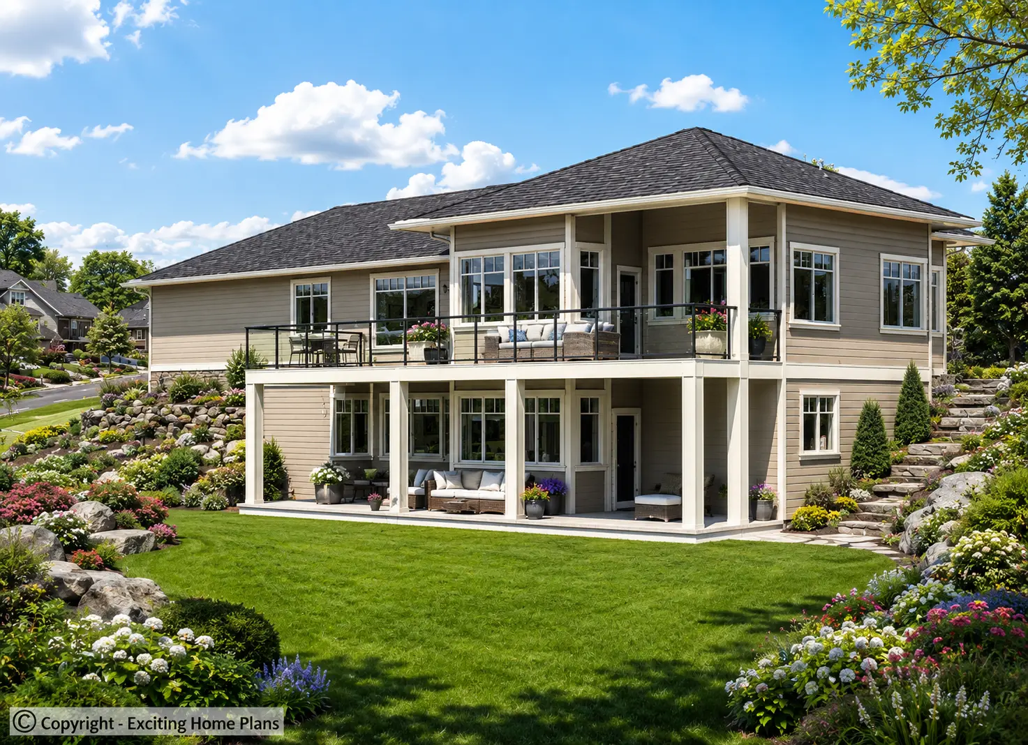 1-Story House Plan with Basement 1577 ft²: 3 Beds, Home Office, 2.5 Baths, Open Floor Plan, 2-Car Garage