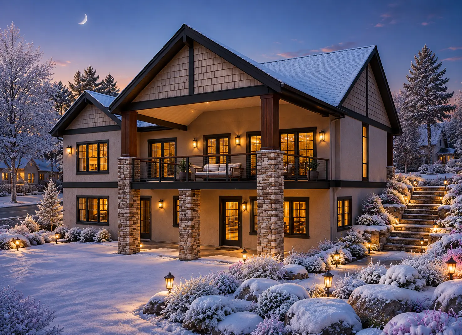 1-Story House Plan with Basement 1758 ft²: 5 Beds, Home Office, 3 Baths, Open Floor Plan, 2-Car Garage